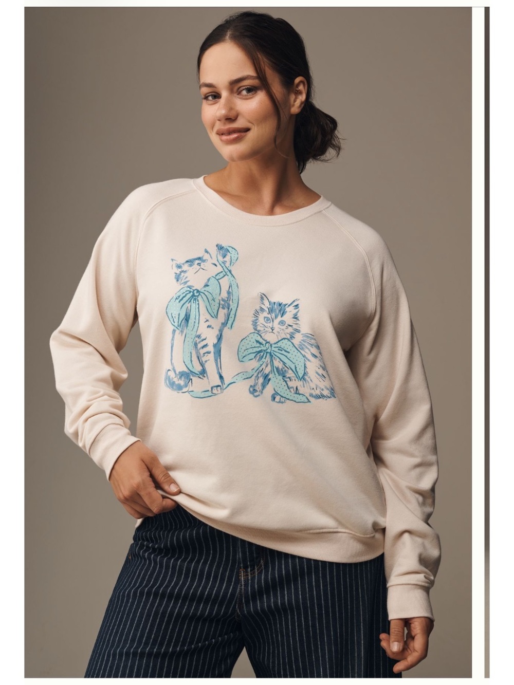 Maeve Animal Friends Crew-Neck Sweatshirt Cats - Picture 6 of 13